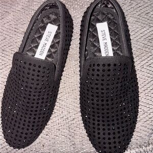 Steve Madden Kids Black Embellished Loafers